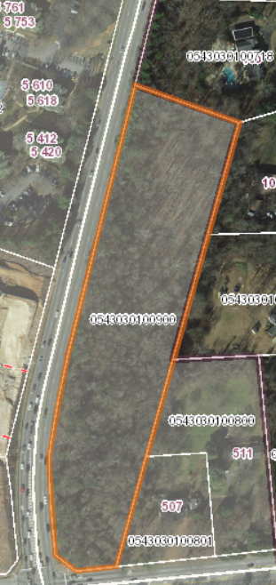 Aerial depiction of the Haywood buffer property